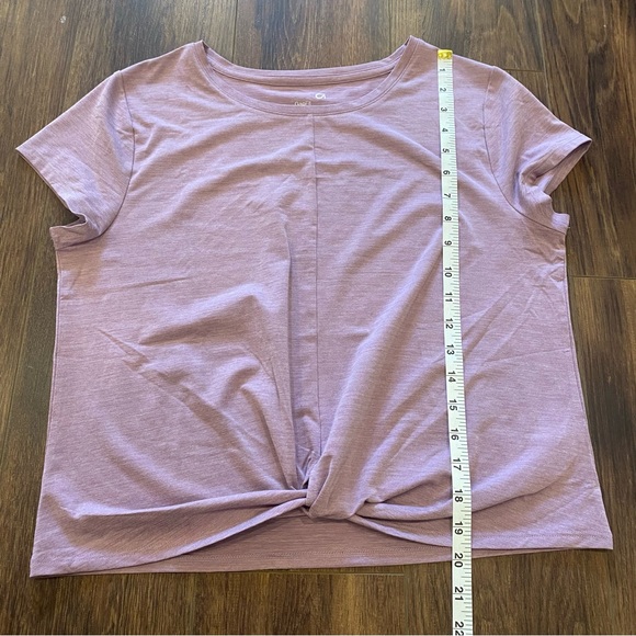 2 Gap Fit twist front tee shirts size med pink black cropped short sleeve crew - Picture 7 of 10
